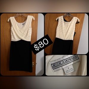 Black and white cocktail dress